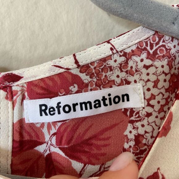 Reformation Doutzen Mini Red White Dress Size 2 - Picture 10 of 10